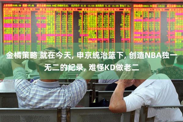 金橘策略 就在今天, 申京统治篮下, 创造NBA独一无二的纪录, 难怪KD做老二